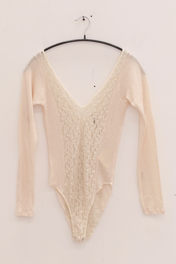 BASERANGE 25 Spring/Summer New Trend Long Sleeve Bodysuit BAS-ONCRL-LA-SP25-UNDYED